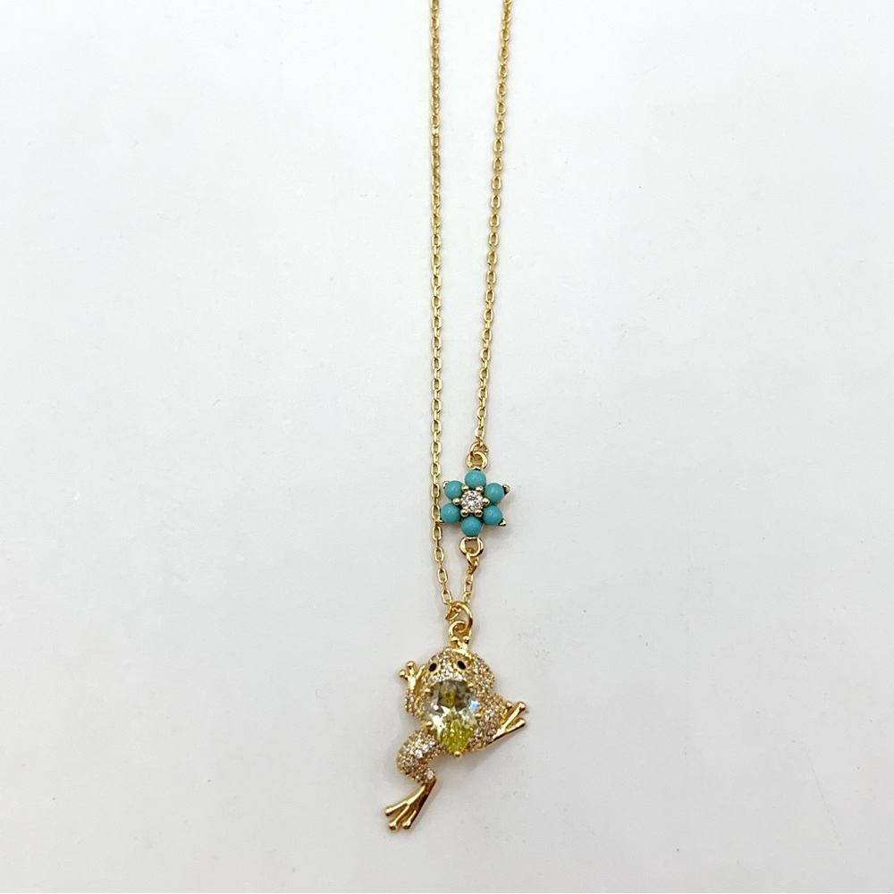KS871-Kate Spade frog necklace